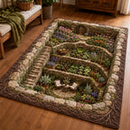 Terraced Garden Retreat area rug in a living room