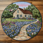 Texas Beauty Round Mat Rug - washable non-slip printed rug