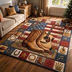 Texas Country Music area rug in a living room