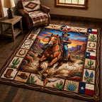 Texas Cowboy area rug in a living room