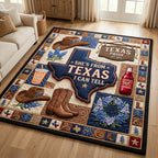 Texas Cowgirl area rug in a living room