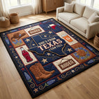 Texas Cowgirl area rug in a living room