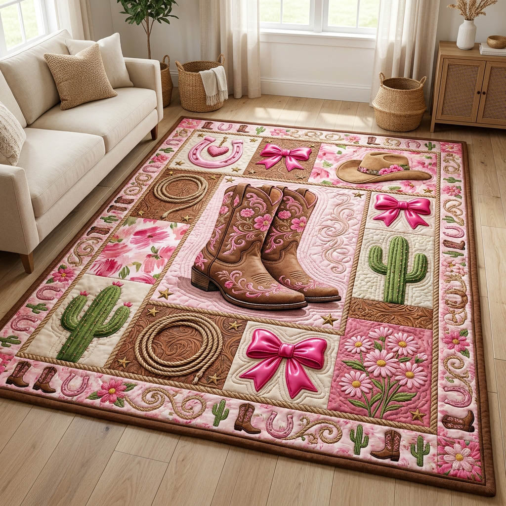 Texas Cowgirl area rug in a living room