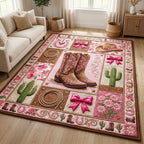Texas Cowgirl area rug in a living room