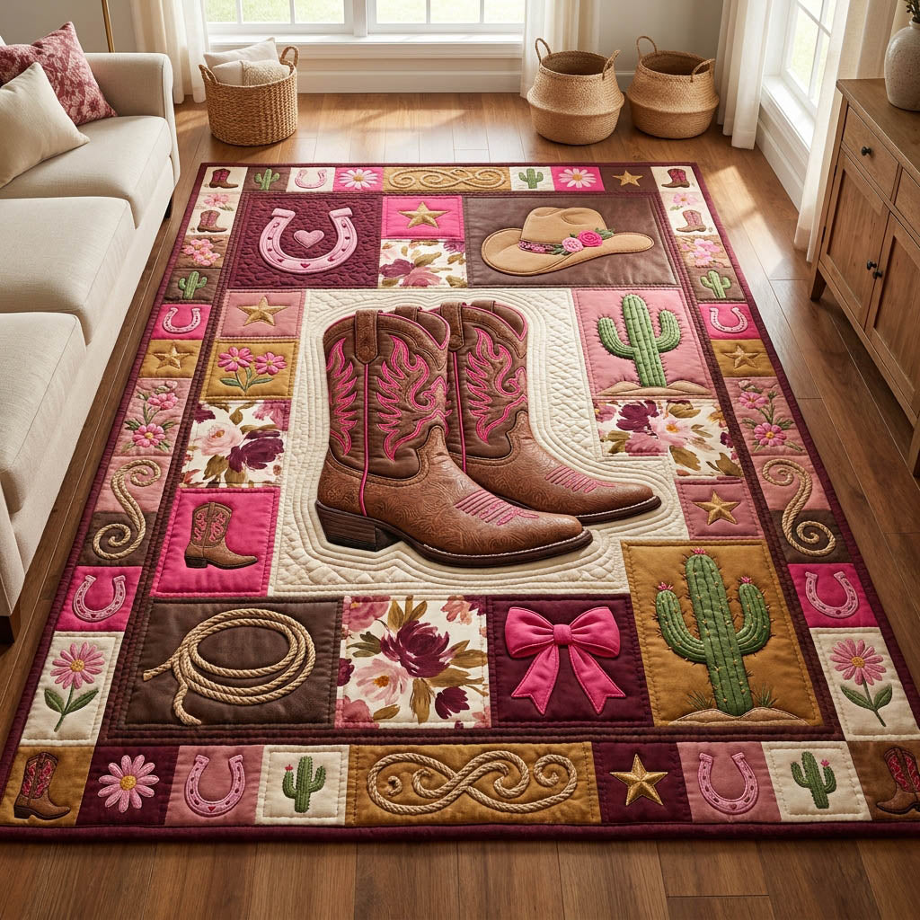 Texas Cowgirl area rug in a living room
