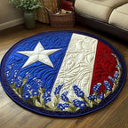 Texas Flag Hat Round Mat Rug - washable non-slip printed rug