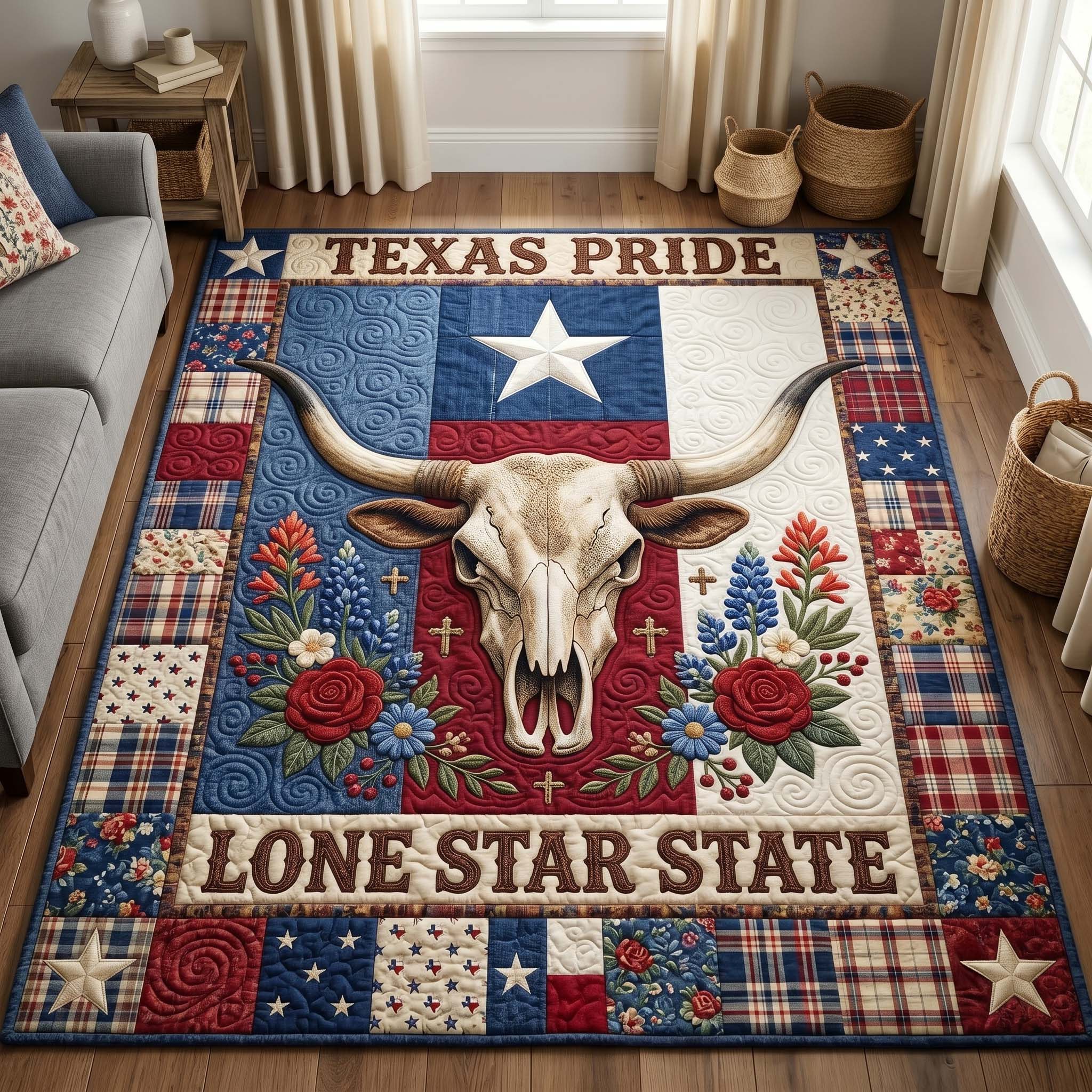 Texas Heritage area rug in a living room