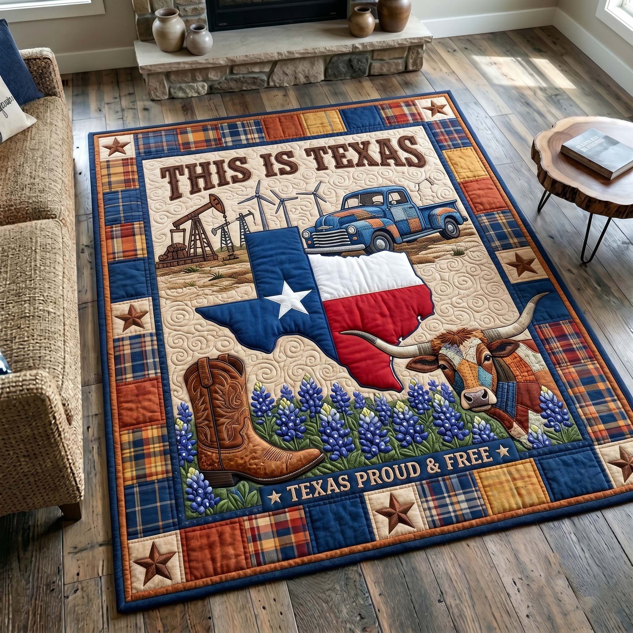 Texas Heritage area rug in a living room
