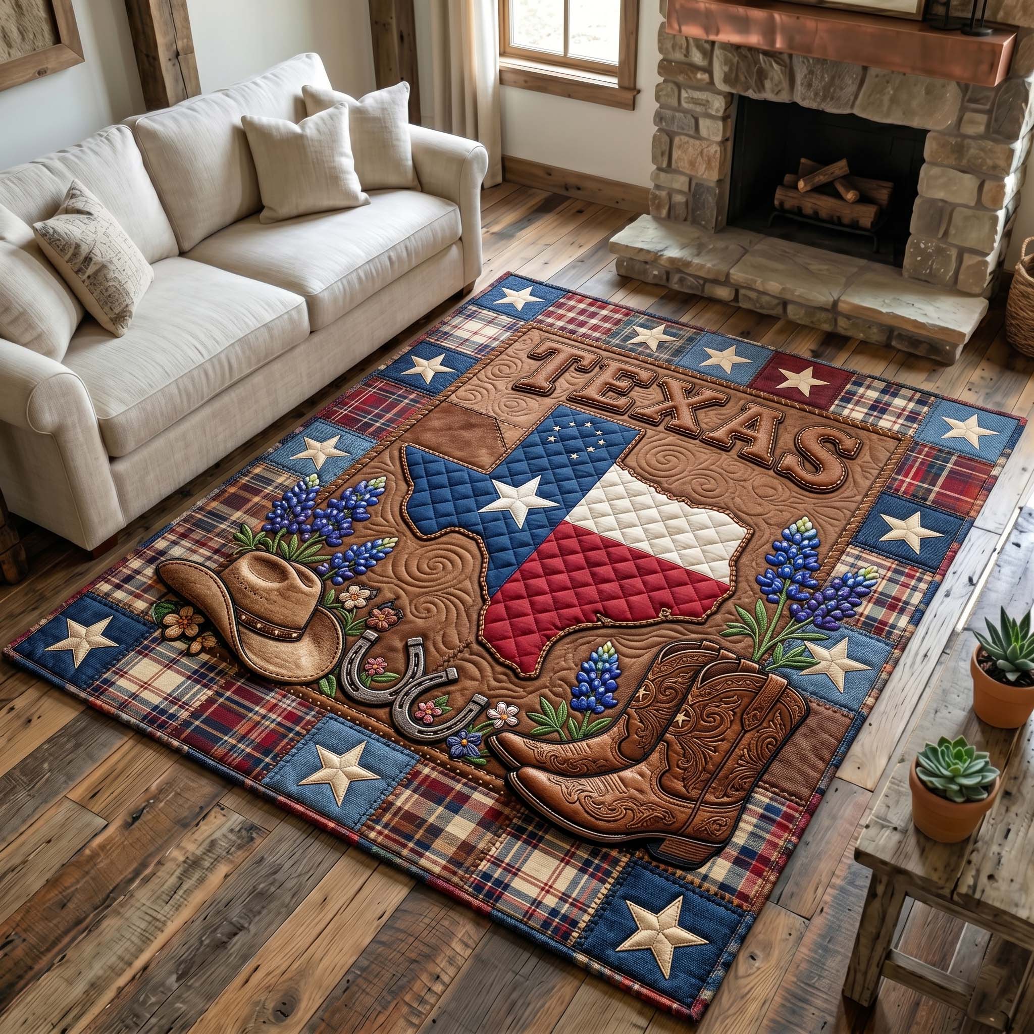 Texas Heritage area rug in a living room