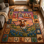 Texas Pride area rug in a living room