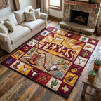 Texas Pride area rug in a living room