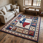 Texas Pride area rug in a living room