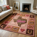 Texas Pride area rug in a living room