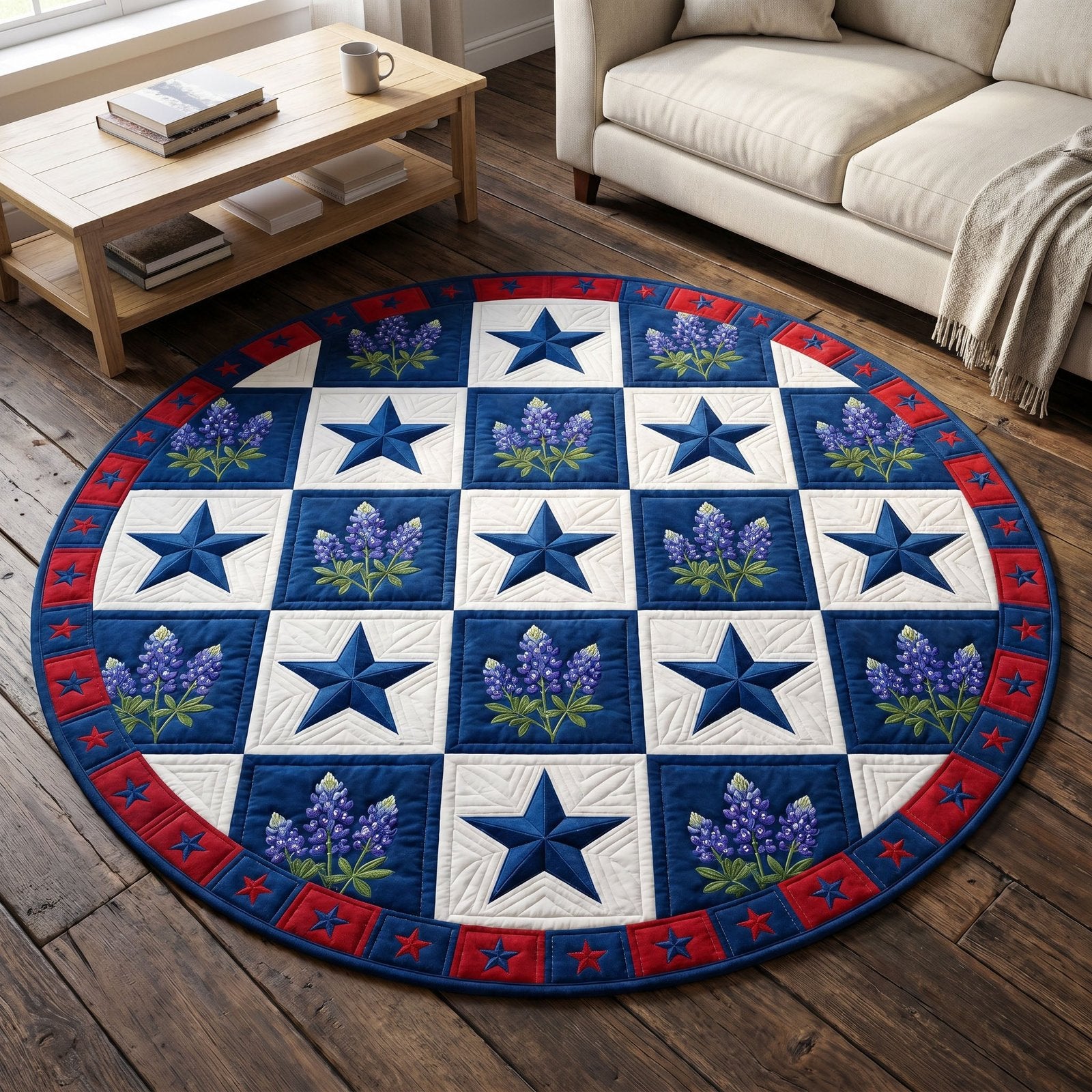 Texas Pride Round Mat Rug - Nature Design | Serene Home Decor