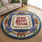 Texas Pride (Design 6) Round Mat Rug - washable non-slip printed rug