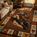 Texas Rodeo area rug in a living room