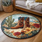 Texas Style Round Mat Rug - washable non-slip printed rug