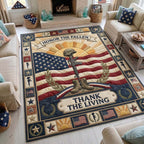 Thank The Living area rug in a living room