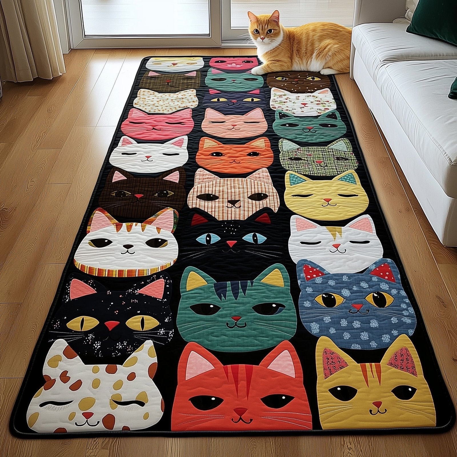The Cat Parade Runner Rug - Cute Pet Design | Animal Printed Runner Rug