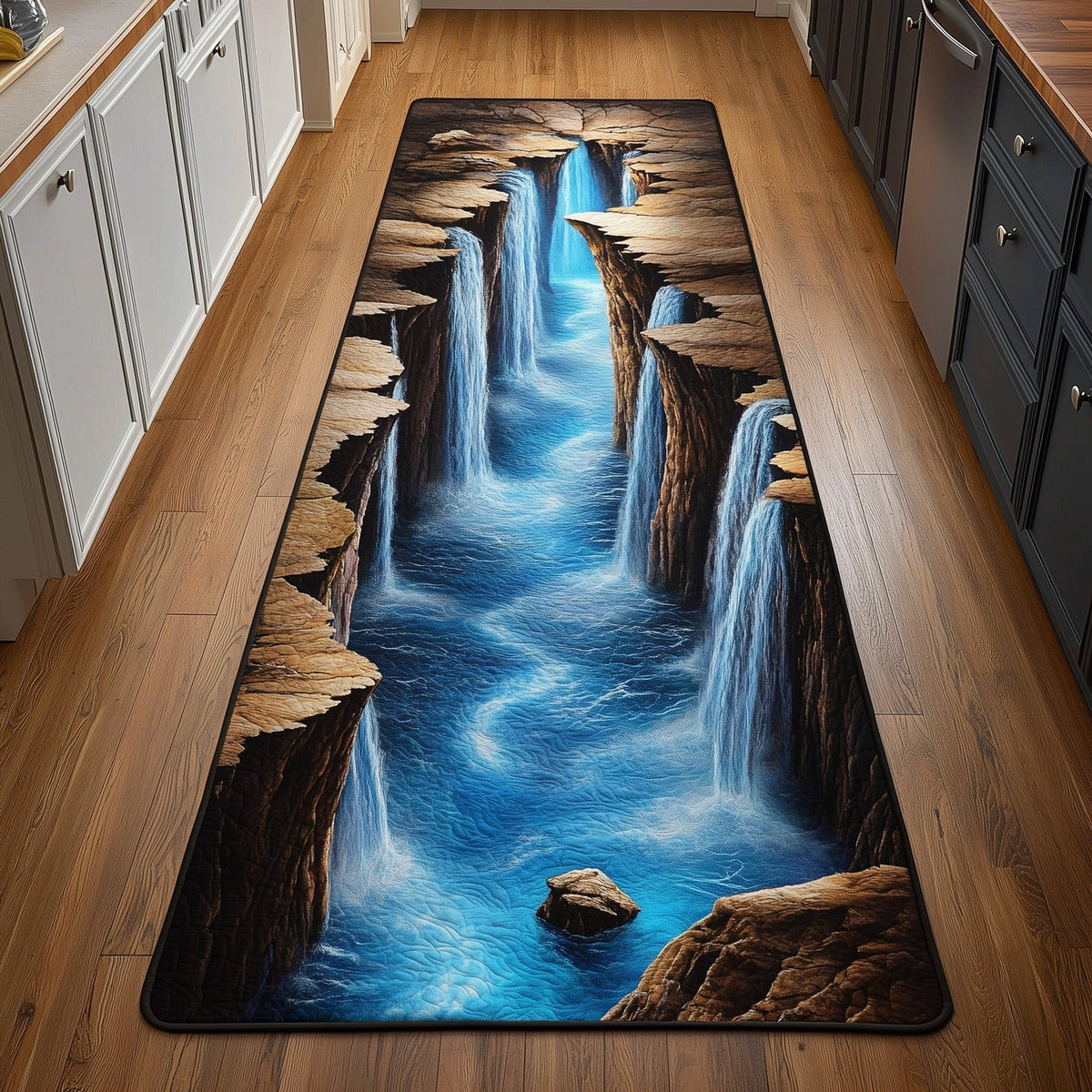 The Deep Crack Runner Rug - Nature Design | Serene Runner Rug