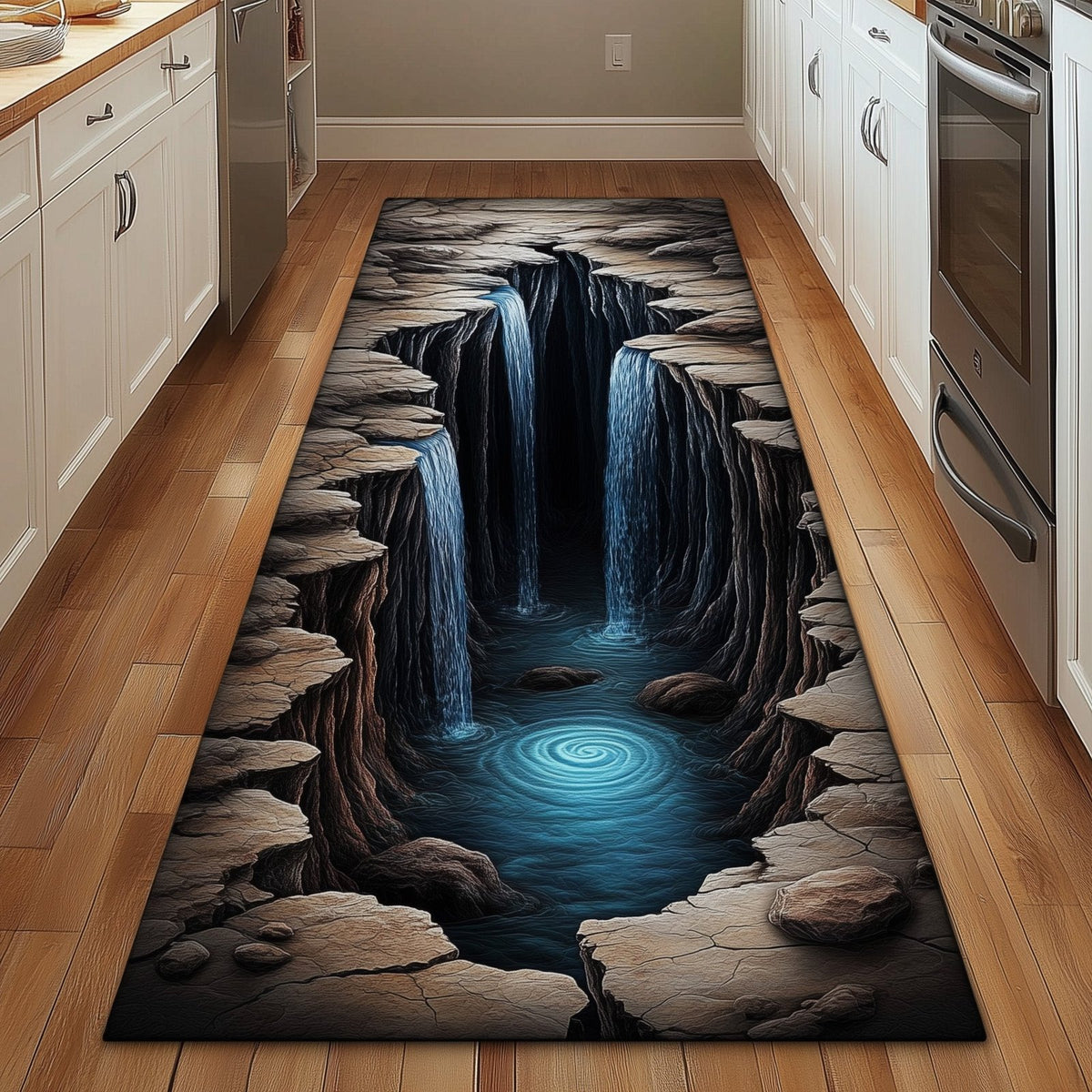 The Deep Crack Runner Rug - Nature Design | Serene Runner Rug