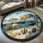 The Desert Trail Round Mat Rug - washable non-slip printed rug