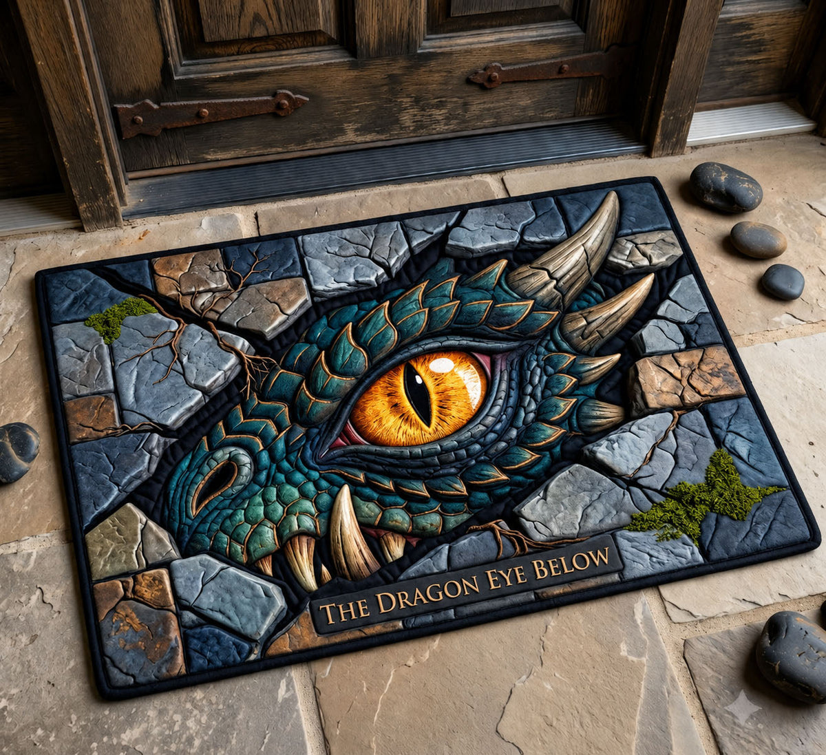 The Dragon Eye Below Doormat - Cute Animal Design | Printed Welcome Doormat - washable non-slip printed rug
