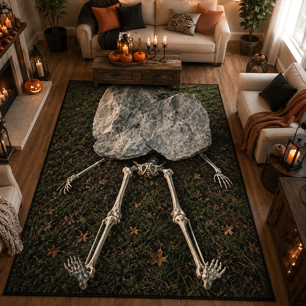 The Forgotten Crypt area rug in a living room