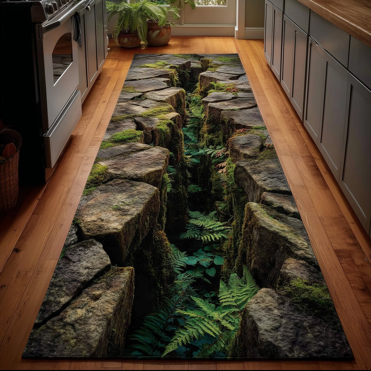 The Great Crack Runner Rug - Nature Design | Serene Runner Rug