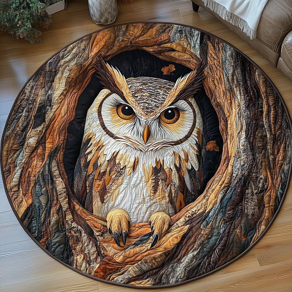 The Hollow Owl Round Mat Rug - Cute Pet Design | Animal Printed Home Decor