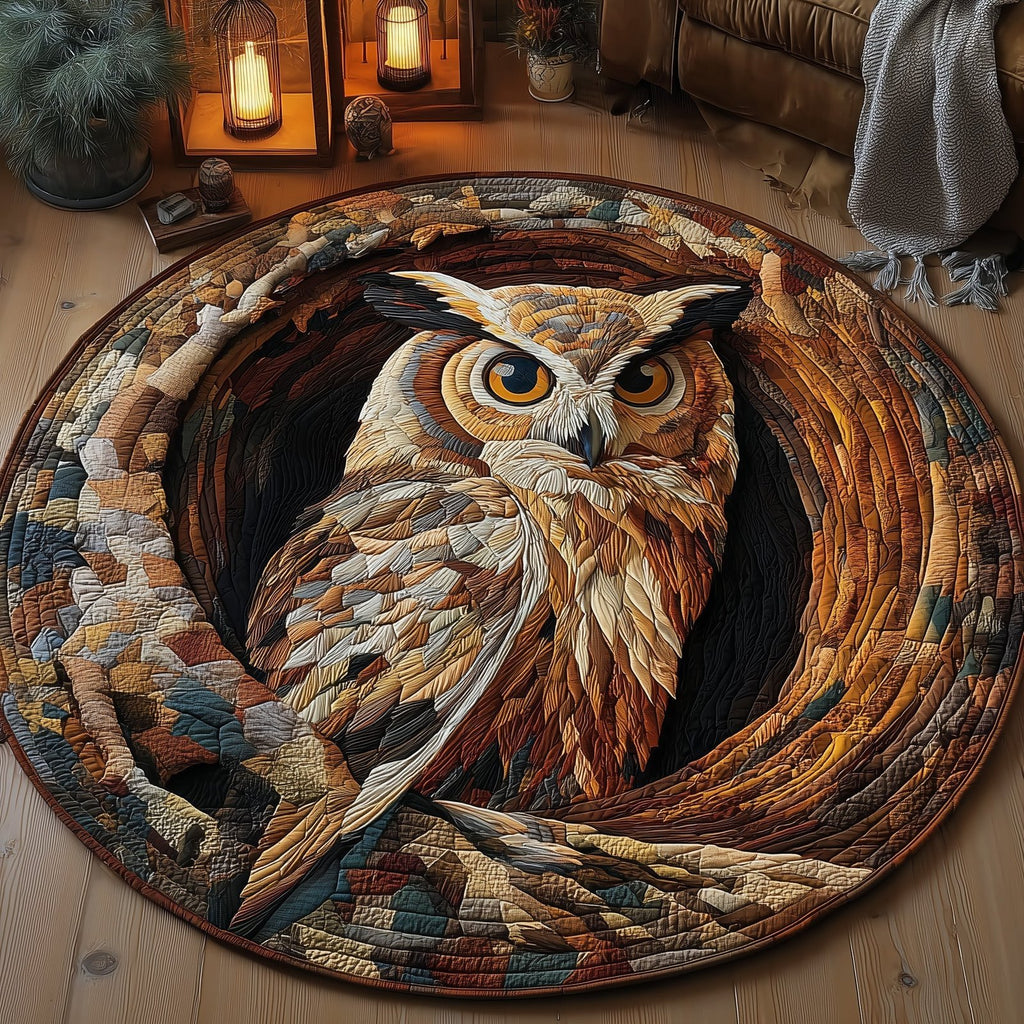 The Hollow Owl Round Mat Rug - Cute Pet Design | Animal Printed Home Decor