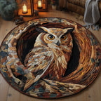 The Hollow Owl Round Mat Rug - Cute Pet Design | Animal Printed Home Decor