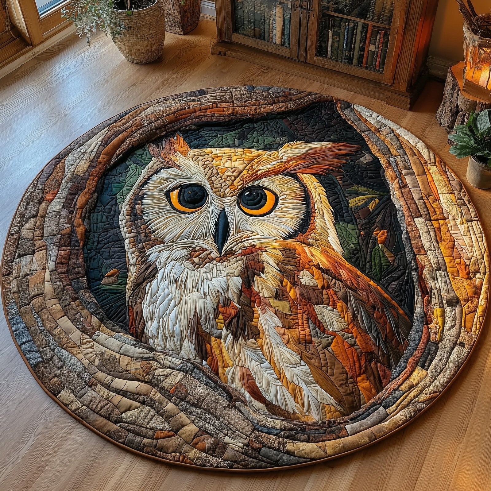 The Hollow Owl Round Mat Rug - Cute Pet Design | Animal Printed Home Decor