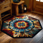 The Outpost Octagon Custom Shape Area Rug - Nature Design | Die-Cut Non-Slip Rug - washable non-slip printed rug
