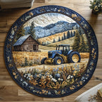 The Plowing Power Round Mat Rug - washable non-slip printed rug