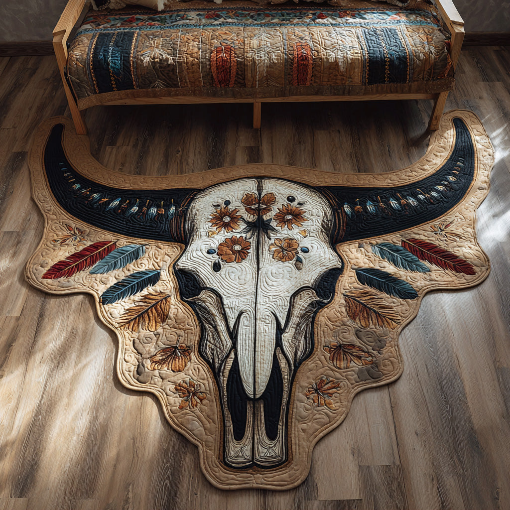 The Prairie Bloom Custom Shape Area Rug - Nature Design | Die-Cut Non-Slip Rug - washable non-slip printed rug