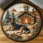 The Regal Shepherd Round Mat Rug - washable non-slip printed rug