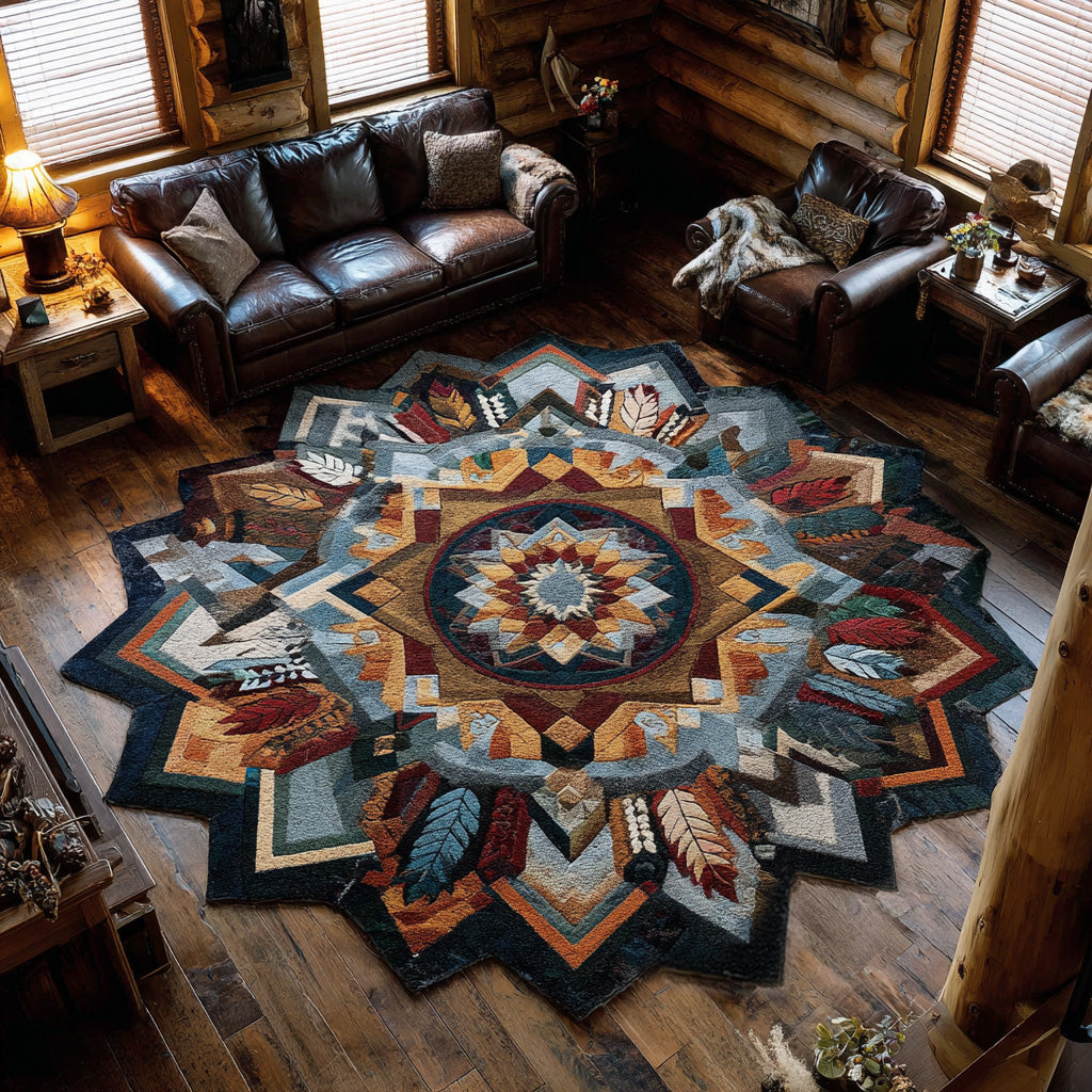 The Sovereign Star Custom Shape Area Rug - Nature Design | Die-Cut Non-Slip Rug - washable non-slip printed rug