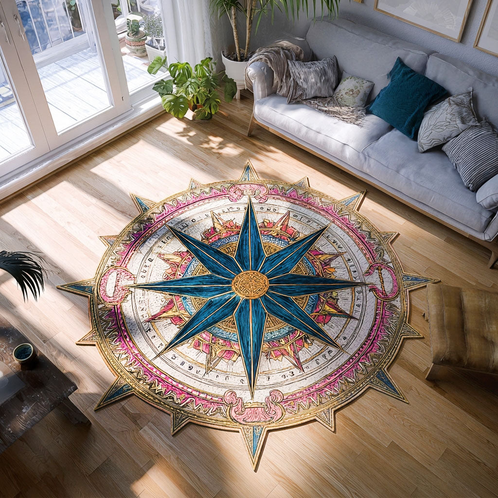 The Sun-Drenched Custom Shape Area Rug - Nature Design | Die-Cut Non-Slip Rug - washable non-slip printed rug