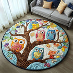 The Watchful Eyes Round Mat Rug - washable non-slip printed rug
