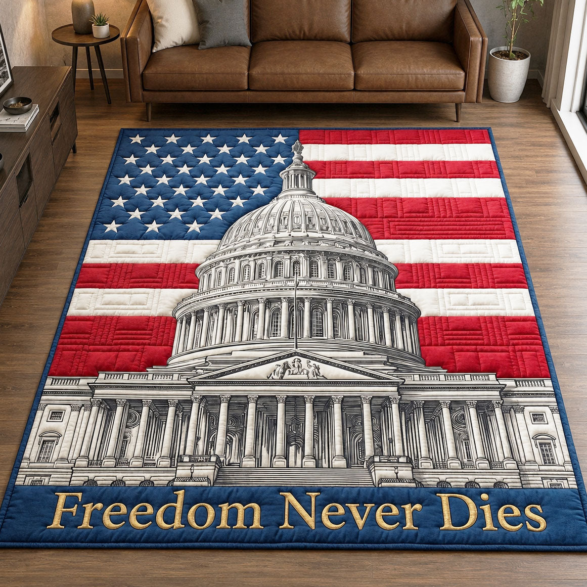 The White House area rug in a living room