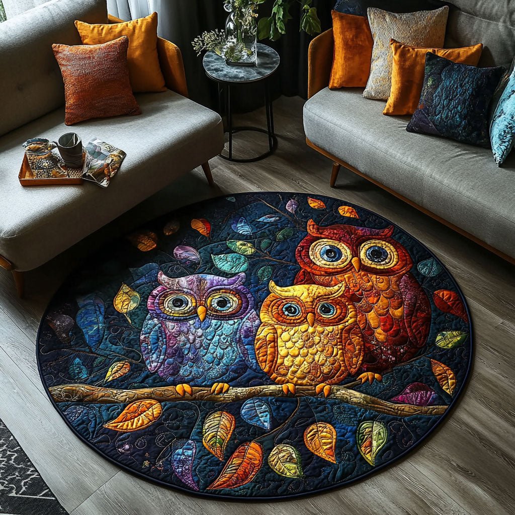 The Wise Guardians Round Mat Rug - washable non-slip printed rug