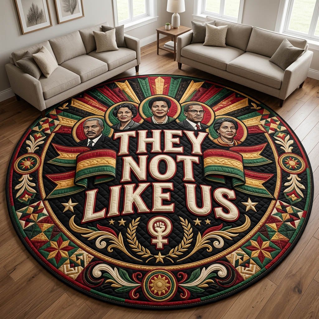 They Not Like Us Round Mat Rug - Nature Design | Serene Home Decor