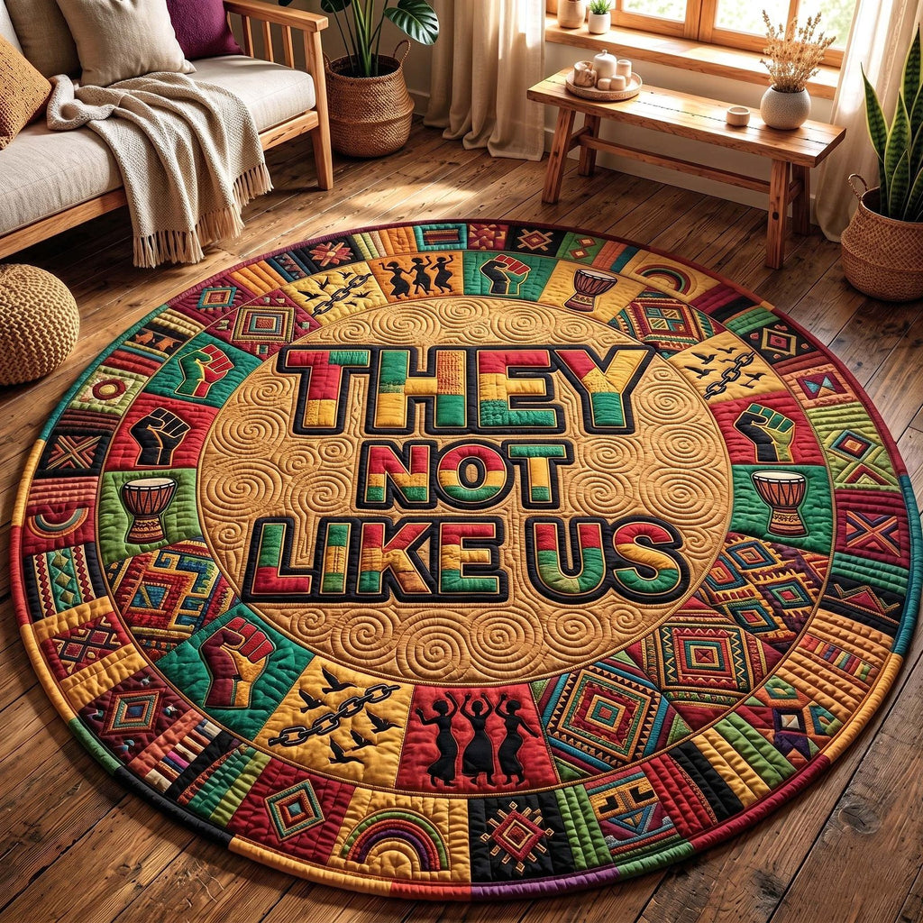 They Not Like Us Round Mat Rug - Nature Design | Serene Home Decor