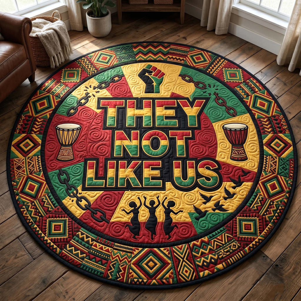 They Not Like Us Round Mat Rug - Nature Design | Serene Home Decor