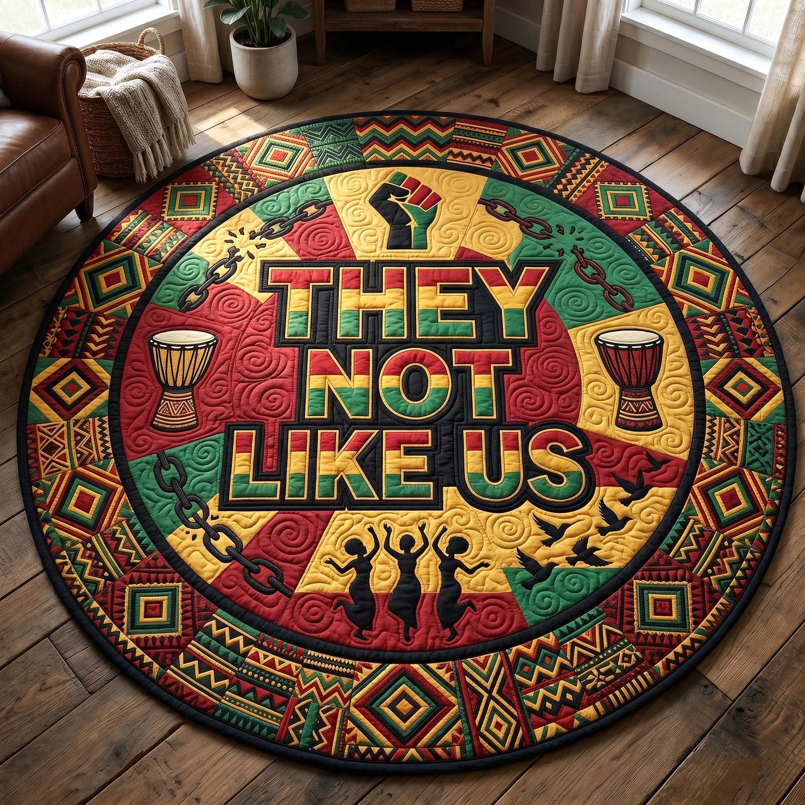 They Not Like Us Round Mat Rug - Nature Design | Serene Home Decor