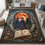 Three Witches area rug in a living room