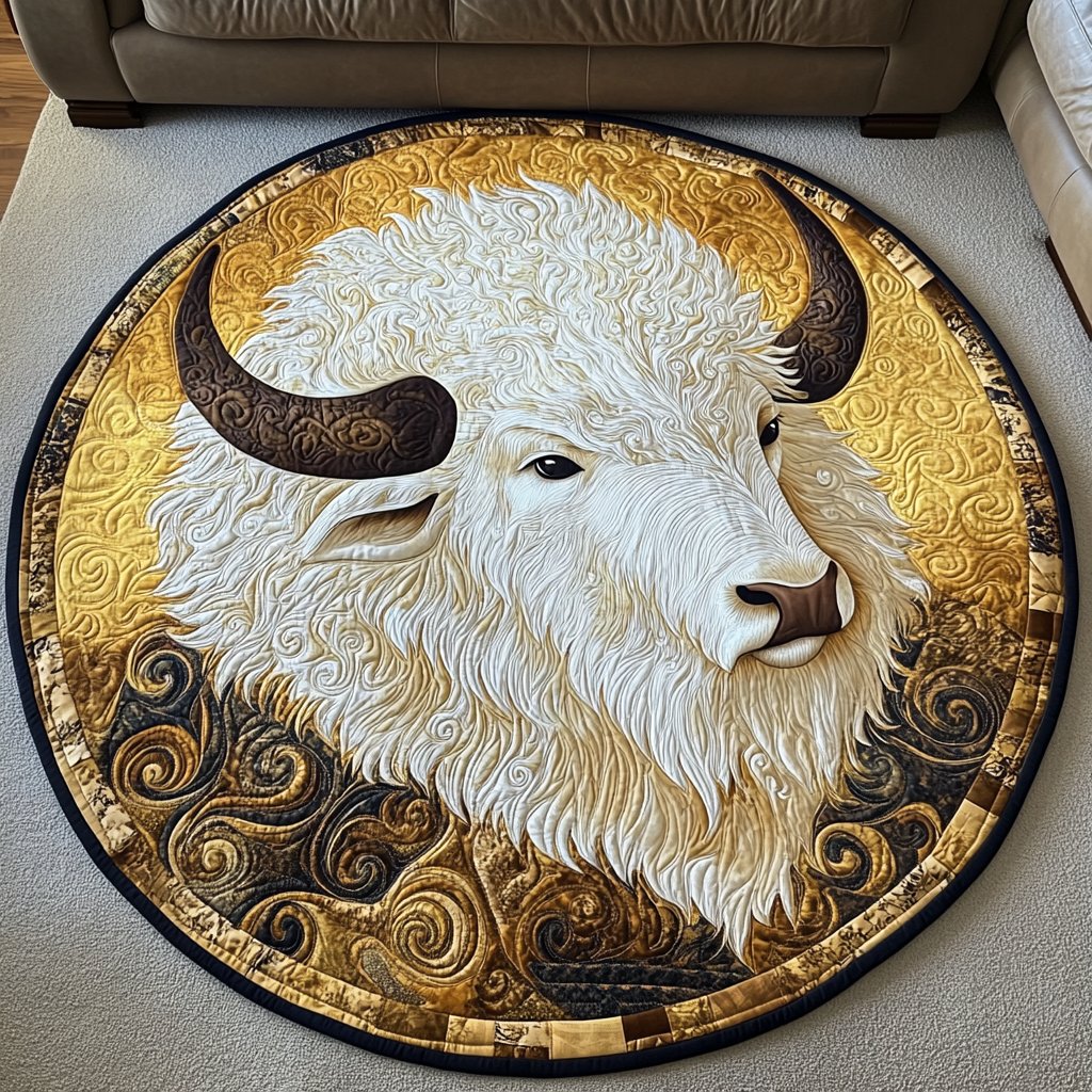Thunder Hoof Round Mat Rug - washable non-slip printed rug