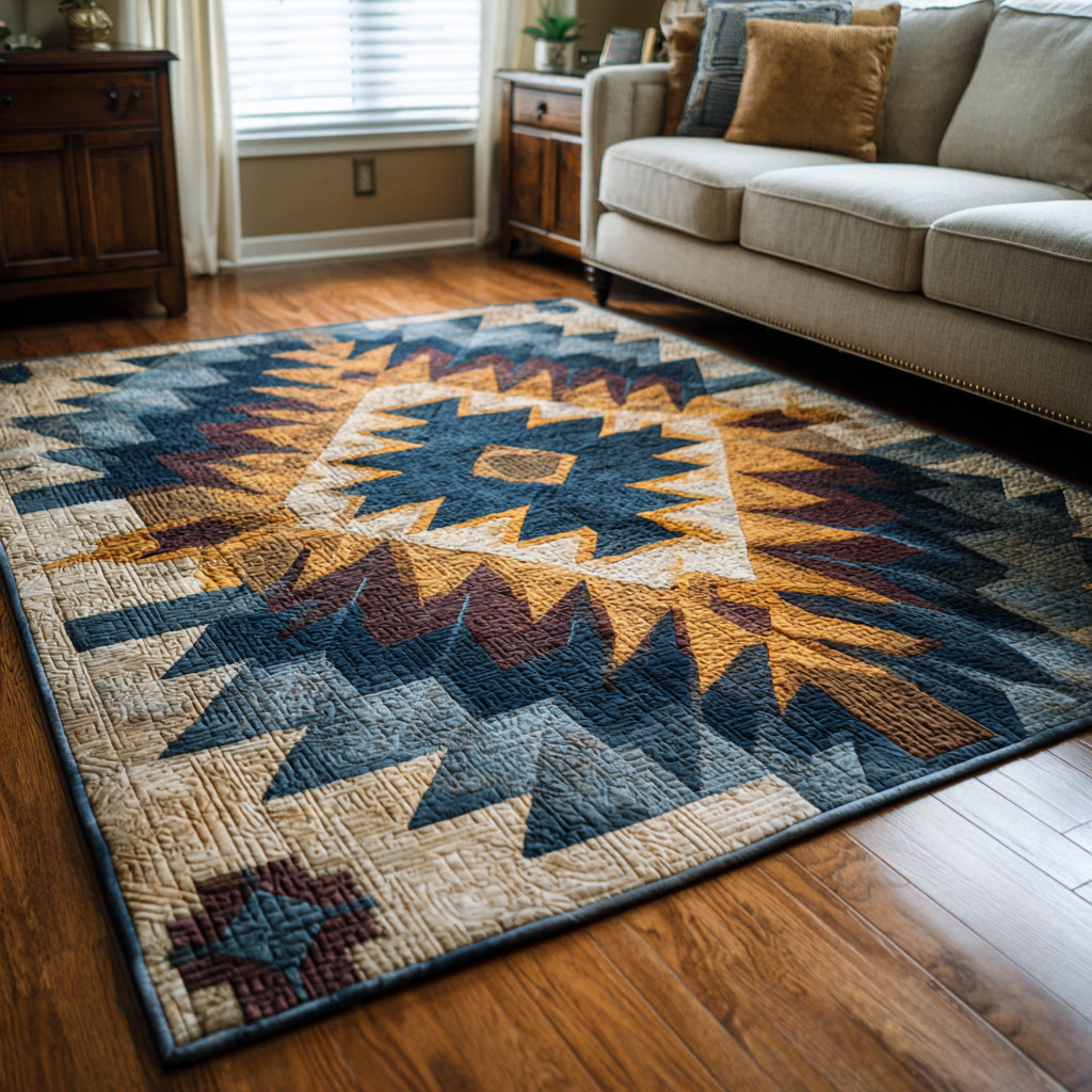 Thunder Star area rug in a living room