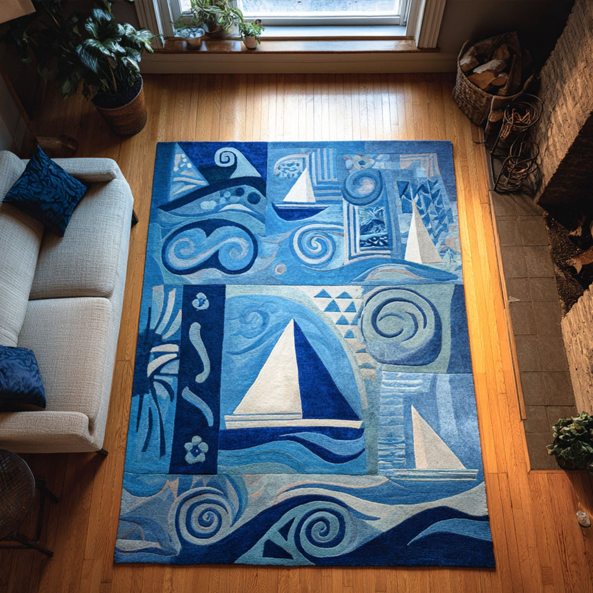 Tide Horizon area rug in a living room